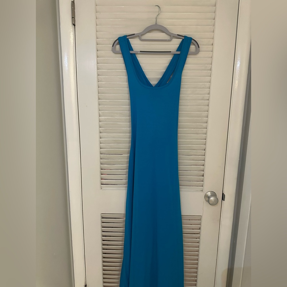 Vintage 1970’s Turquoise Sleeveless Maxi Dress